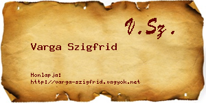 Varga Szigfrid névjegykártya